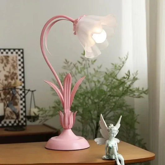 French Vintage Style Floral Desk Lamp - E27 Bulb