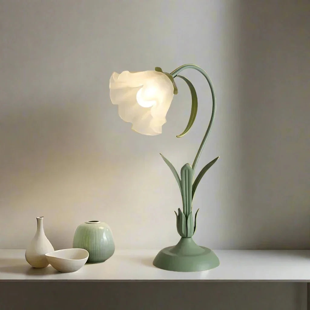 French Vintage Style Floral Desk Lamp - E27 Bulb