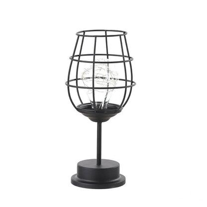 Retro Iron Wine Bottle Night Light Table Lamp LED Decor