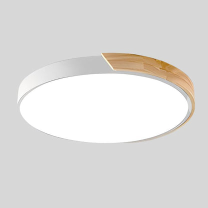 Nordic Wooden Macaroon Circular LED Ceiling Light