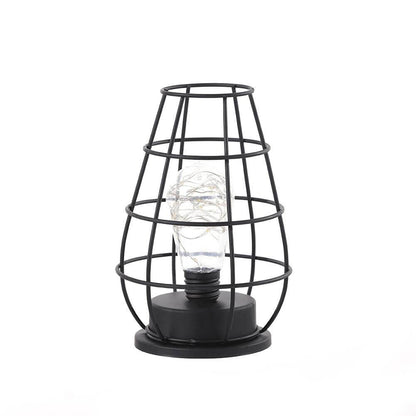 Retro Iron Wine Bottle Night Light Table Lamp LED Decor