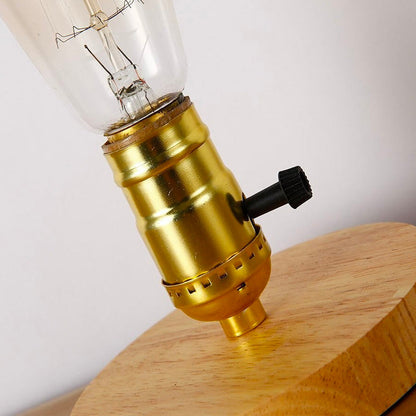 Edison Wood Table Lamp - Vintage Retro Design, Modern Style