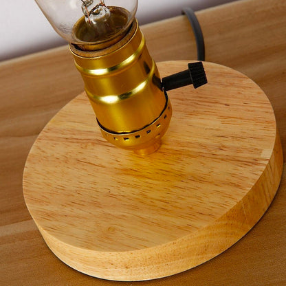 Edison Wood Table Lamp - Vintage Retro Design, Modern Style