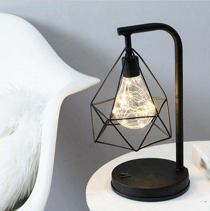Battery-Powered Industrial Nightstand Lamp with LED