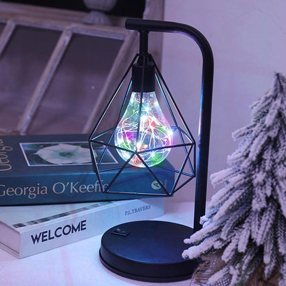 Battery-Powered Industrial Nightstand Lamp with LED