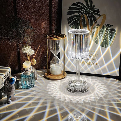 Round Diamond-Shaped LED Table Lamp for Bedroom Decor