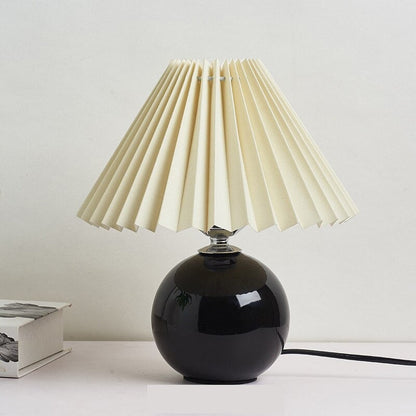 Ceramic Vintage Bedside Lamp with Fabric Shade