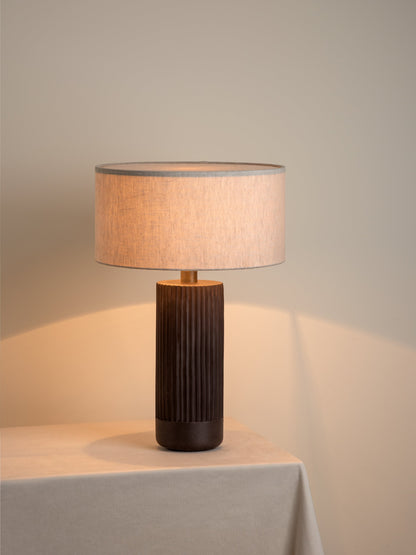 Nitara Ribbed Concrete Table Lamp – Modern Elegance in Design