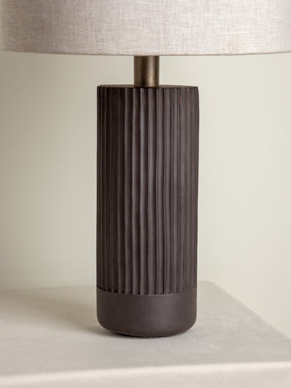 Nitara Ribbed Concrete Table Lamp – Modern Elegance in Design