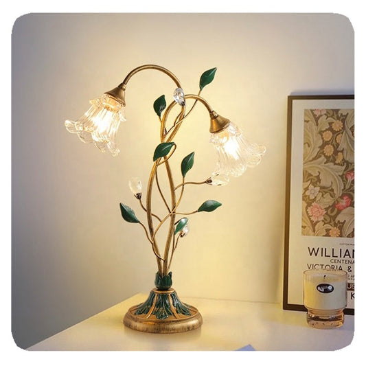 Vintage French Flower Table Lamp – Elegant Lighting with a Romantic Charm