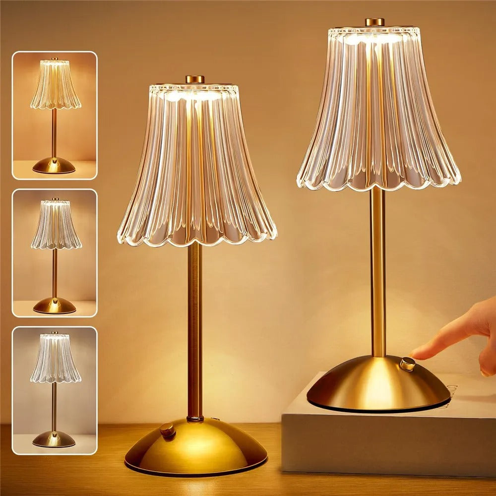 Rechargeable Crystal Desk Lamp, Dimmable & Eye-Friendly