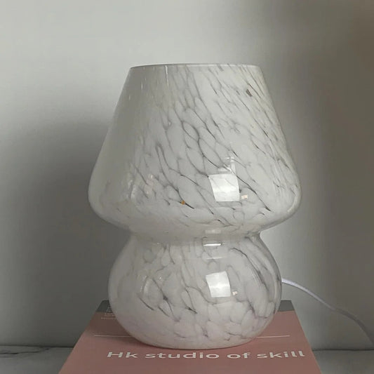 Vintage LED Mushroom Glass Lamp for Indoor Decor