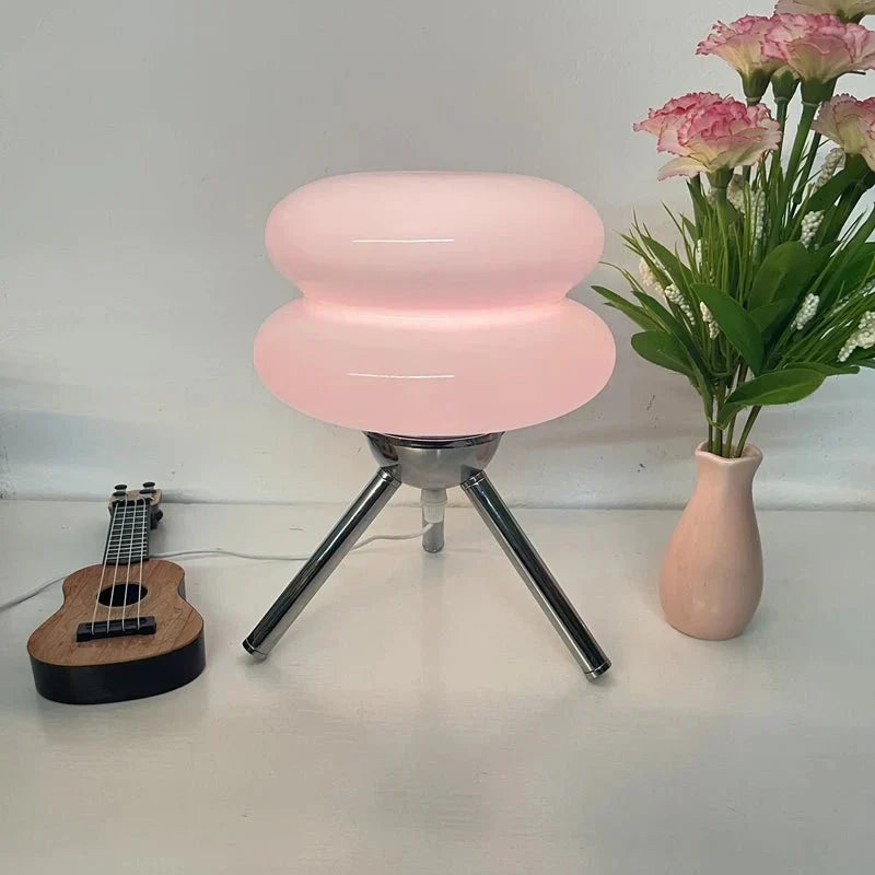 Mid Century Triangle Base LED Table Lamp with USB Port