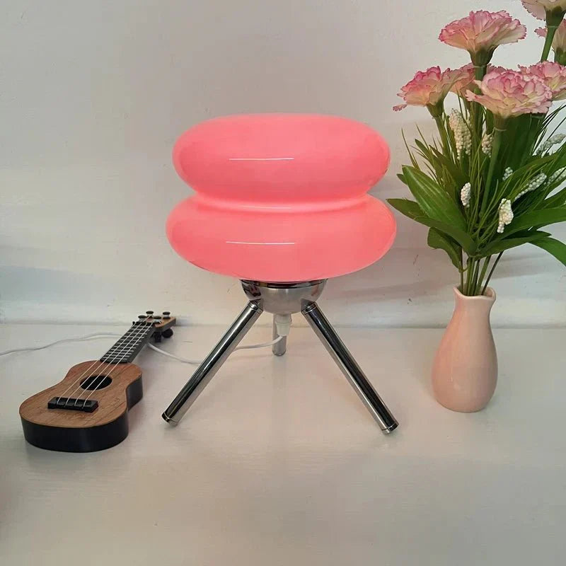Mid Century Triangle Base LED Table Lamp with USB Port