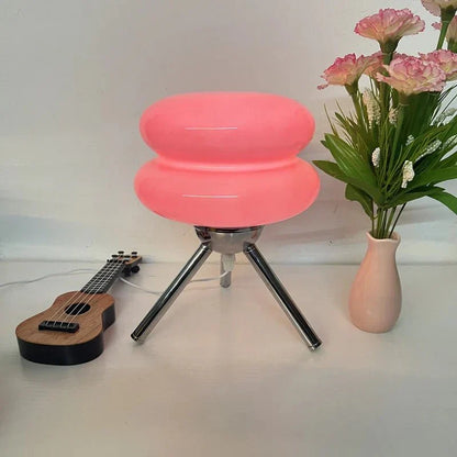 Mid Century Triangle Base LED Table Lamp with USB Port