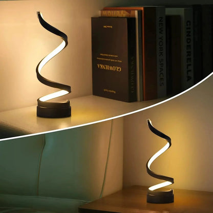 Minimalist Spiral Table Lamp Dimmable Modern Design 28cm