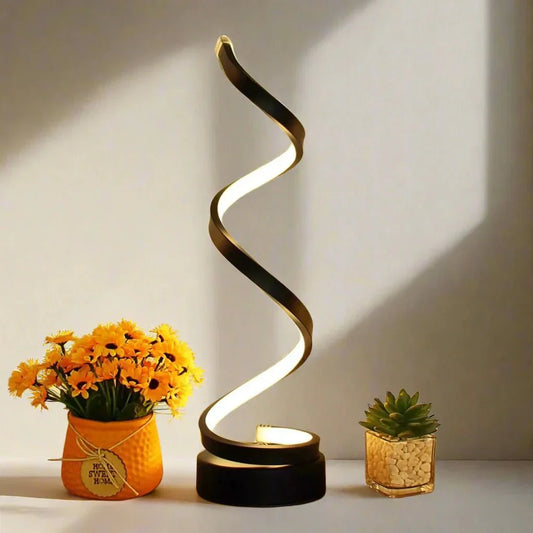 Minimalist Spiral Table Lamp Dimmable Modern Design 28cm
