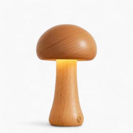 Mushglow Wireless Mushroom Lamp | Wood & Foam, Dimmable, USB Rechargeable