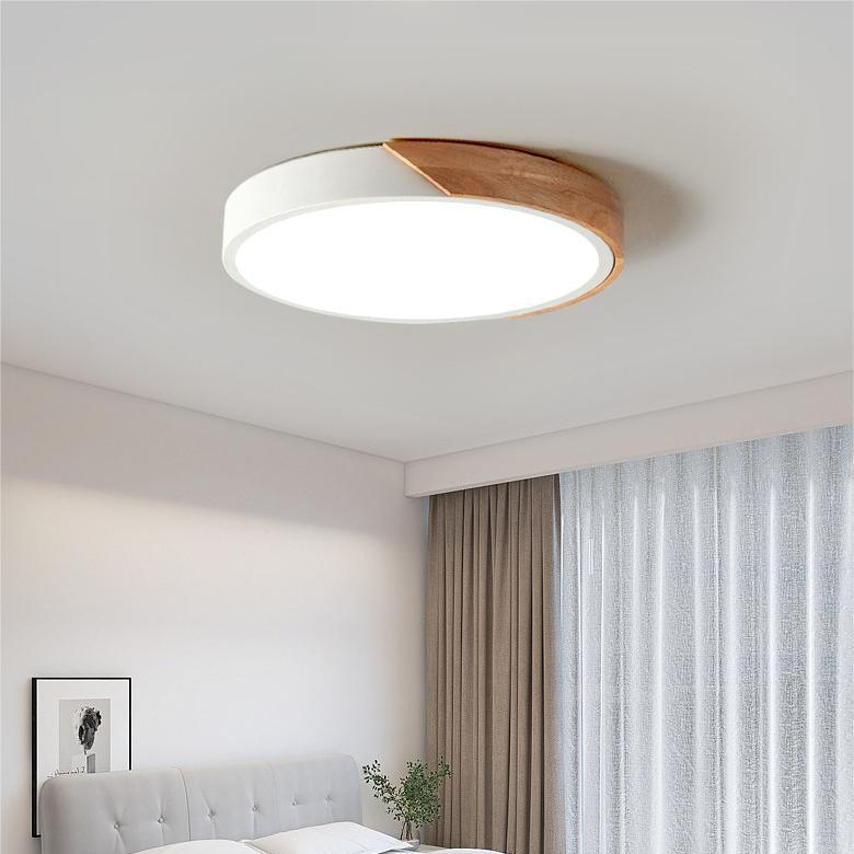 Nordic Wooden Macaroon Circular LED Ceiling Light