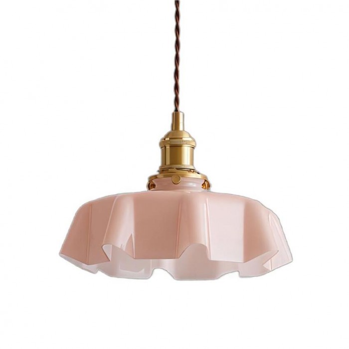 Retro Elegant Glass Flower Cream Hanging Lamp - LED Pendant Light for Home Decor