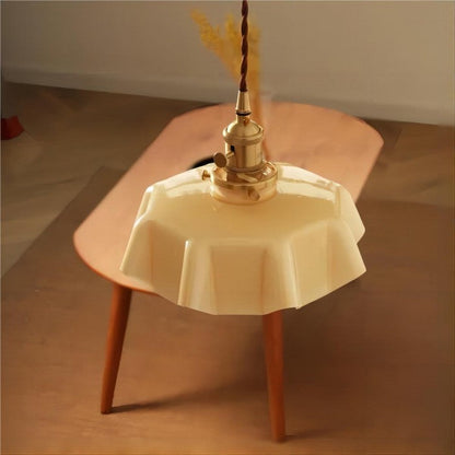 Retro Elegant Glass Flower Cream Hanging Lamp - LED Pendant Light for Home Decor