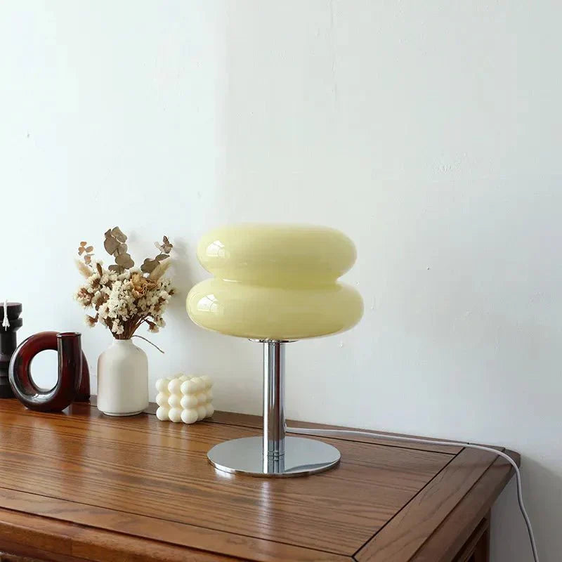 Retro Macaron Table Lamp in Coloured Glass - Dimmable LED