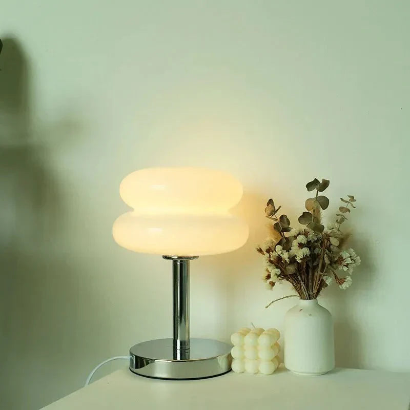 Retro Macaron Table Lamp in Coloured Glass - Dimmable LED