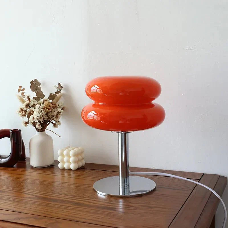 Retro Macaron Table Lamp in Coloured Glass - Dimmable LED