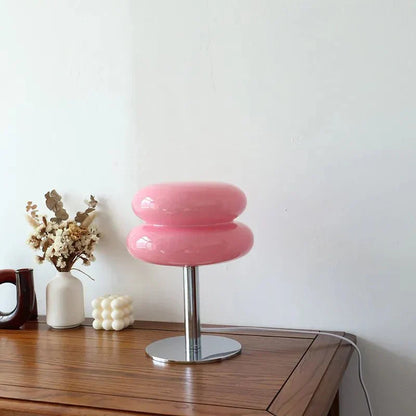 Retro Macaron Table Lamp in Coloured Glass - Dimmable LED