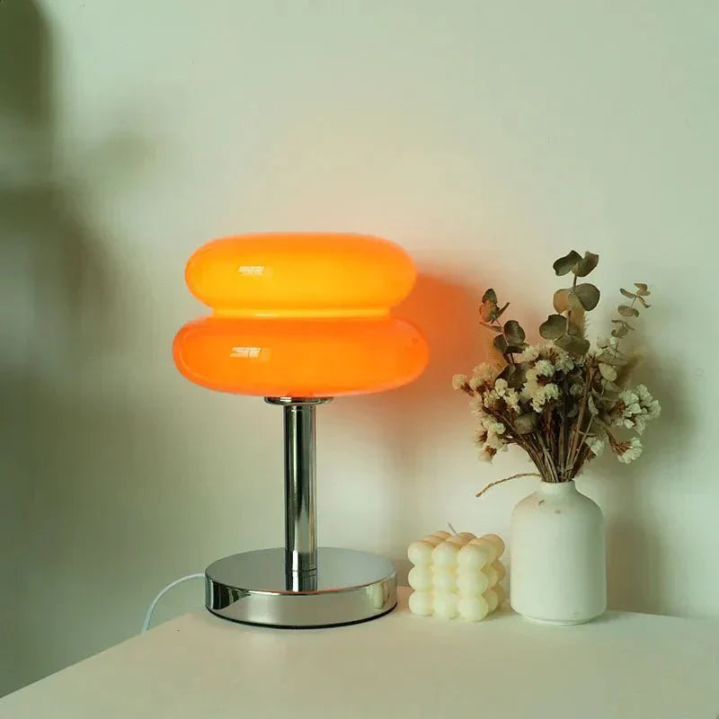 Retro Macaron Table Lamp in Coloured Glass - Dimmable LED