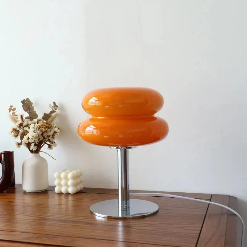 Retro Macaron Table Lamp in Coloured Glass - Dimmable LED