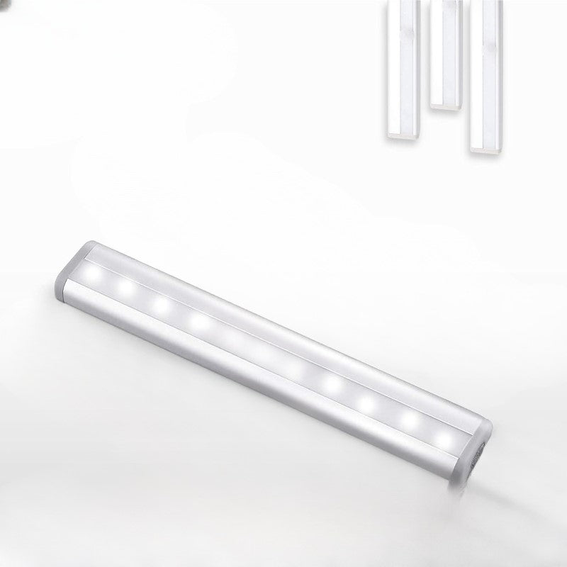 Motion Sensor LED Lights, 10 Battery-Powered LED Night Lights, Magnetic Strip for Under Cabinet, Wardrobe, Hallway, 3-Pack