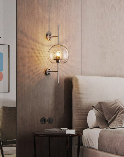 Thatcher Modern Honeycomb Wall Sconce – Brass & Glass Elegance